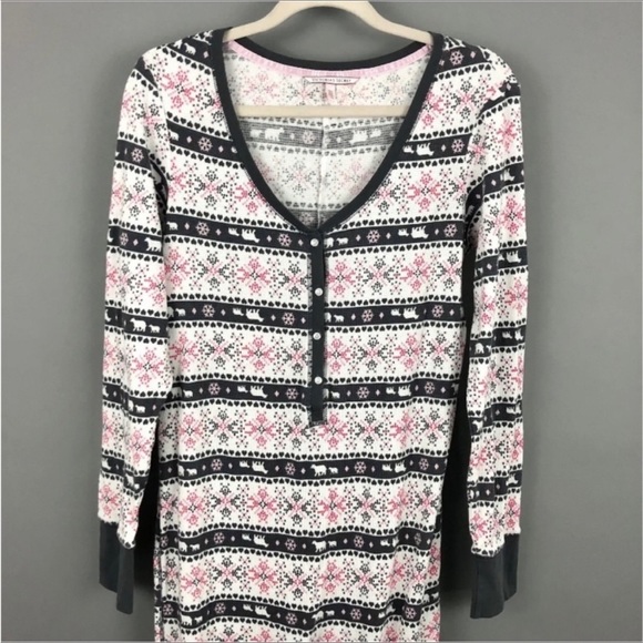 VICTORIA secret thermal one piece pajamas sz medium - Picture 4 of 6